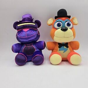 2 FUNKO Five Night's‎ at Freddy's Plush Stuffed Animal Toy Bear Purple Orange